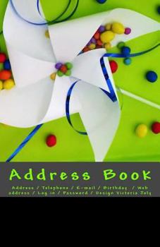 Paperback Address Book: Address / Telephone / E-mail / Birthday / Web Address / Log in / Password / Green Book