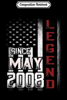 Composition Notebook: 11th Birthday May 2008 Legends Vintage Flag  Journal/Notebook Blank Lined Ruled 6x9 100 Pages