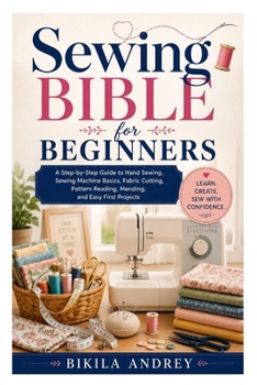 Paperback Sewing Bible for Beginners: A Step-by-Step Guide to Hand Sewing, Sewing Machine Basics, Fabric Cutting, Pattern Reading, Mending, and Easy First Proje Book