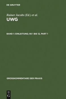 Hardcover Einleitung; §§ 1 bis 12 (Großkommentare der Praxis) (German Edition) [German] Book