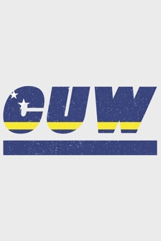 CUW: Curacao notebook with lined 120 pages in white. College ruled memo book with the curacao flag