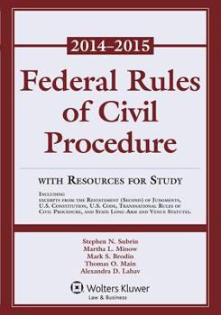 Paperback Federal Rules of Civil Procedure with Resources for Study, 2014-2015 Supplement Book