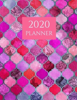 Paperback 2020 Planner: Purple Moroccan Pattern 2020 Organizer Weekly and Monthly; Weekly ad Monthly 2020 Planner Book