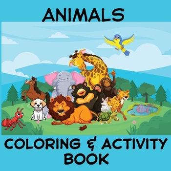 Paperback Animals Coloring Book [Large Print] Book