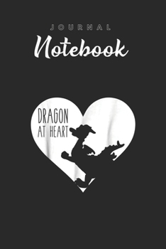 Journal Notebook: Dragon At Heart Spitural Blank Pages Rule Lined Journal Notebook with Black Cover Size 6in x 9in  x120 Pages for Kids or Men and Women to Write in
