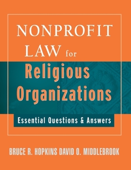 Paperback Nonprofit Law for Religious Organizations: Essential Questions & Answers Book