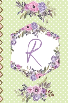 Paperback R: Lined Journal Monogram Letter R Purple and Pink Flowers Floral Interior Book