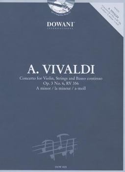 Hardcover Vivaldi - Concerto for Violin, Strings and Basso Continuo Op. 3 No. 6, RV 356 in a Minor Book