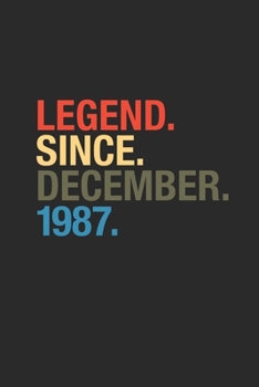 Legend Since December 1987: Small Lined Notebook (6 X 9 -120 Pages) for 32 years old Birthday Gift and 32nd Anniversary Gift for Women And Men