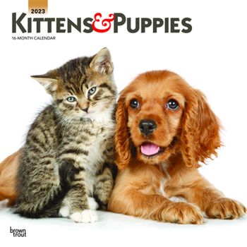 Calendar Kittens & Puppies 2023 Square Foil Book