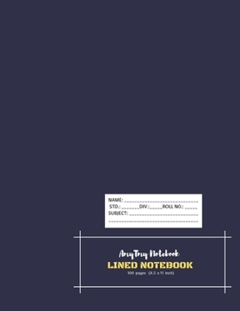 Paperback Lined Notebook - AmyTmy Notebook - 100 pages - 8.5 x 11 inch - Matte Cover Book