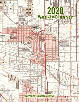 Paperback 2020 Weekly Planner: Torrance, California (1951): Vintage Topo Map Cover Book