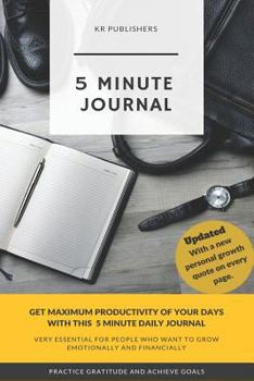 Paperback 5 Minute Journal: Organize Your Life and Get Most Out of Each Day Book