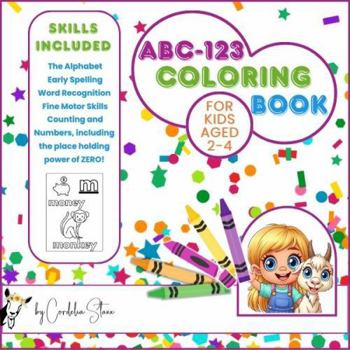 Paperback ABC-123 Coloring Book: For Kids Aged 2-4 Book