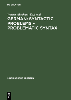 Hardcover German: Syntactic Problems - Problematic Syntax Book