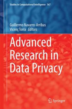Hardcover Advanced Research in Data Privacy Book