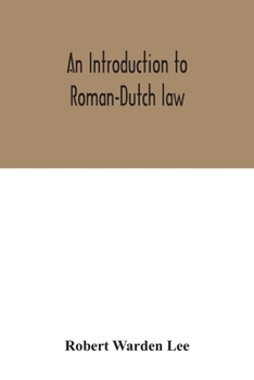 Paperback An introduction to Roman-Dutch law Book