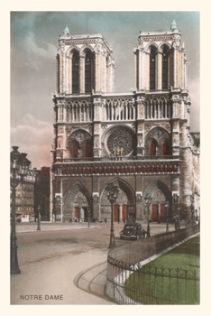 Paperback Vintage Journal Facade of Notre Dame Cathedral Book