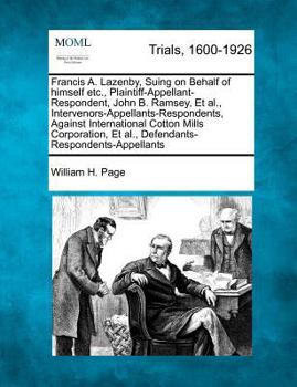 Francis A. Lazenby, Suing on Behalf of himself etc., Plaintiff-Appellant-Respondent, John B. Ramsey, Et al., Intervenors-Appellants-Respondents, ... Et al., Defendants-Respondents-Appellants