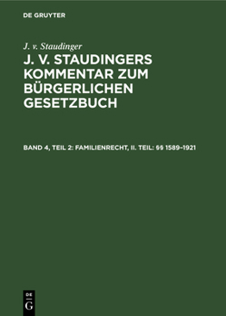 Hardcover Familienrecht, II. Teil: §§ 1589-1921 [German] Book