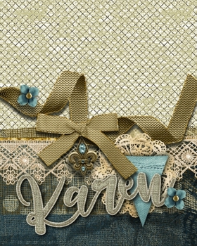 Karen: Personalized Writing Journal Notebook for Women and Girls | Fleur De Lis Monogram Name Lined Blank Book Diary to Write In | Gorgeous Shabby Chic Gift