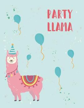 Paperback Party llama: Party with llama on blue cover and Dot Graph Line Sketch pages, Extra large (8.5 x 11) inches, 110 pages, White paper, Book