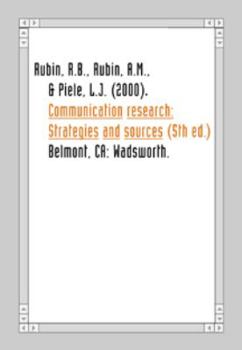 Paperback Communication Research: Strategies and Sources Book