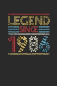 Legend Since 1986: Graph Paper Notebook (6" x 9" - 120 pages) ~ Birthday Themed Notebook for Daily Journal, Diary, and Gift