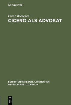 Hardcover Cicero als Advokat [German] Book