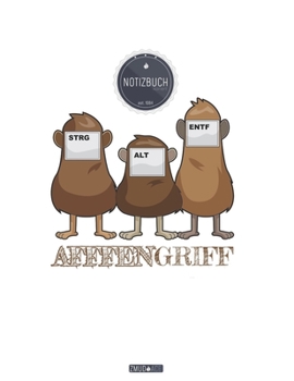 ZMUDACE Notizbuch Kariert: in DIN A4 Softcover - "ZK029 Affengriff Computer PC" -156 leere karierte Seiten mit pers�nlichem Register + Seitenzahlen - Matheheft, Rechenheft, Schulheft, Ingenieurwissens