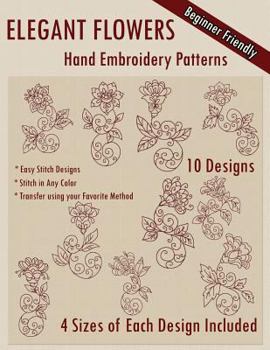 Paperback Elegant Flowers Hand Embroidery Patterns Book
