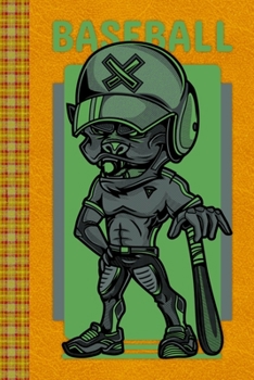 Baseball a Street Art Style Character: Lined Journal, 100 Pages, 6 x 9, Blank Journal To Write In, Gift for Co-Workers, Colleagues, Boss, Friends or Family Gift Leather Like Cover