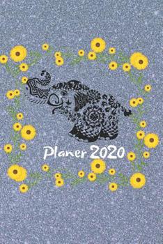 Paperback Planer 2020: Monats- und Wochenplaner Organizer Elefant Blumen [German] Book