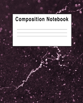 Composition Notebook: Dark Abstract Purple Sparkle Faux