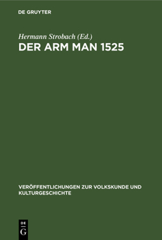 Hardcover Der Arm Man 1525: Volkskundliche Studien [German] Book