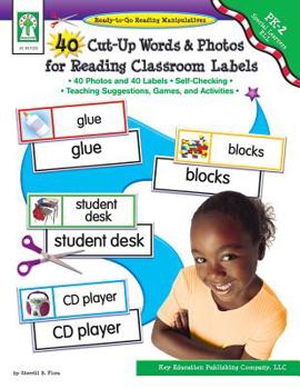 Paperback 40 Cut-Up Words & Photos for Reading Classroom Labels, Grades Pk - 2 Book