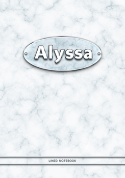 Paperback Alyssa - Lined Notebook: College Ruled Blank Pages Plus Extra Date Neutral Calendar (12 Months) and Notepad Sketch Designs. Cover Print White M Book