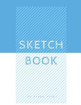 Paperback Blue and White Sketchbook: 120 Pages Book
