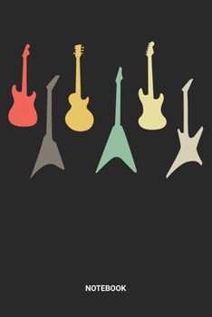 Notebook: Dotted Lined Retro Guitar Themed Notebook (6x9 inches) ideal as a Vintage Guitar Fan Journal. Perfect as a Guitarist and Jam Tablature Book ... Lover. Great gift for Kids, Men & Women