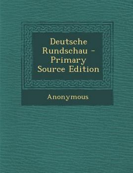 Paperback Deutsche Rundschau - Primary Source Edition [German] Book