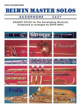 Paperback Belwin Master Solos (Alto Saxophone), Vol 1: Easy Piano Acc. Book
