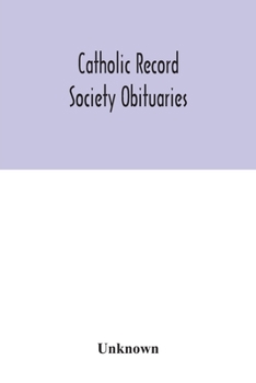 Paperback Catholic Record Society Obituaries Book