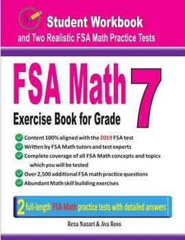 Paperback FSA Math Exercise Book for Grade 7: Student Workbook and Two Realistic FSA Math Tests Book