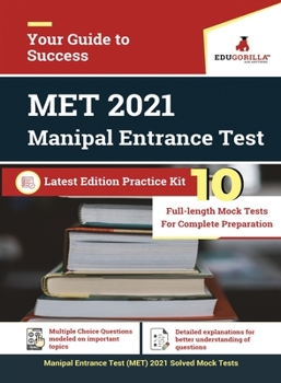 Manipal Entrance Test (MET) 2021 10 Mock Tests Latest Edition Practice Kit