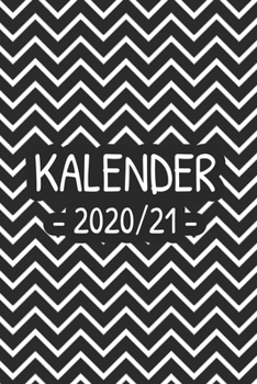 Paperback Kalender 2020/21: Einfacher gleitender Kalender mit schwarz wei?em Muster f?r die Jahre 2020 und 2021 mit Jahres-, Monats?bersicht und F [German] Book