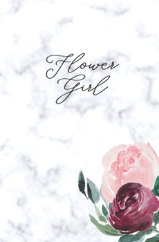 Paperback Flower Girl: Floral Marble Wedding Notebook Book