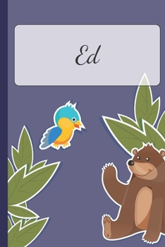 Ed: Personalized Notebooks - Sketchbook for Kids with Name Tag - Drawing for Beginners with 110 Dot Grid Pages - 6x9 / A5 size Name Notebook - Perfect as a Personal Gift - Planner and Journal for kids