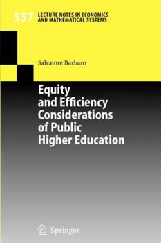 Paperback Equity and Efficiency Considerations of Public Higher Education Book