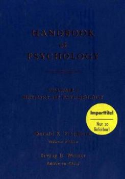Hardcover Handbook of Psychology, Volume 1: History of Psychology Book
