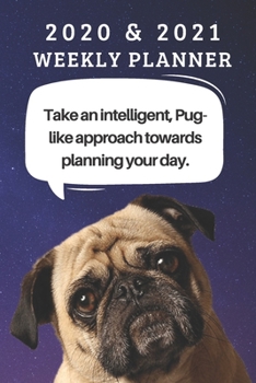 Paperback 2020 & 2021 Two-Year Weekly Planner For Pug Owner - Cute Puppy Dog Appointment Book Gift - Two Year Agenda Notebook: Starts November 2019 - Month Cale Book